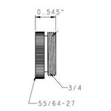 55/64” FPT Faucet Adapter