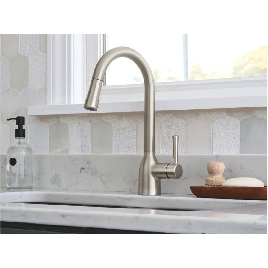 Adler Single Handle Pull-Down Kitchen Faucet - Spot Resistant Stainless Steel