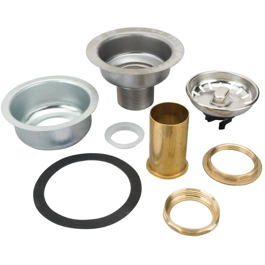 Complete Sink Strainer Assembly -  Clawfoot, Stainless Steel