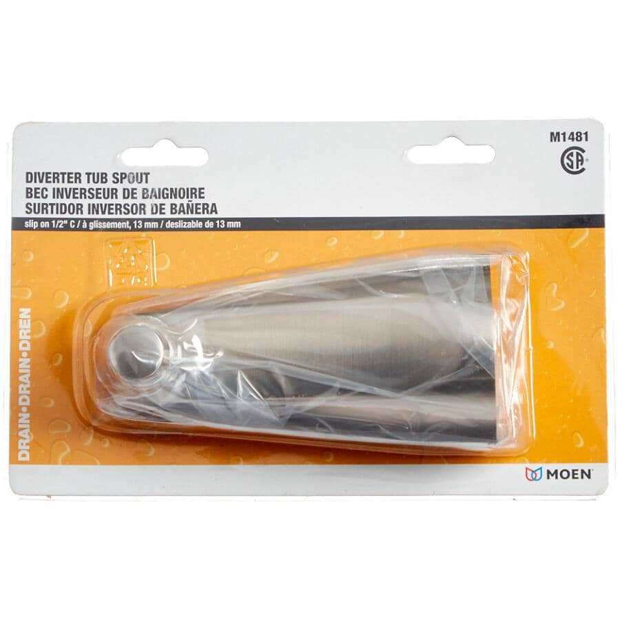 Diverter Tub Spout - with Slip Fit, Brushed Nickel