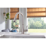 Hadley Single Handle Pull-Down Kitchen Faucet with Soap Dispenser - Spot Resist Stainless Steel
