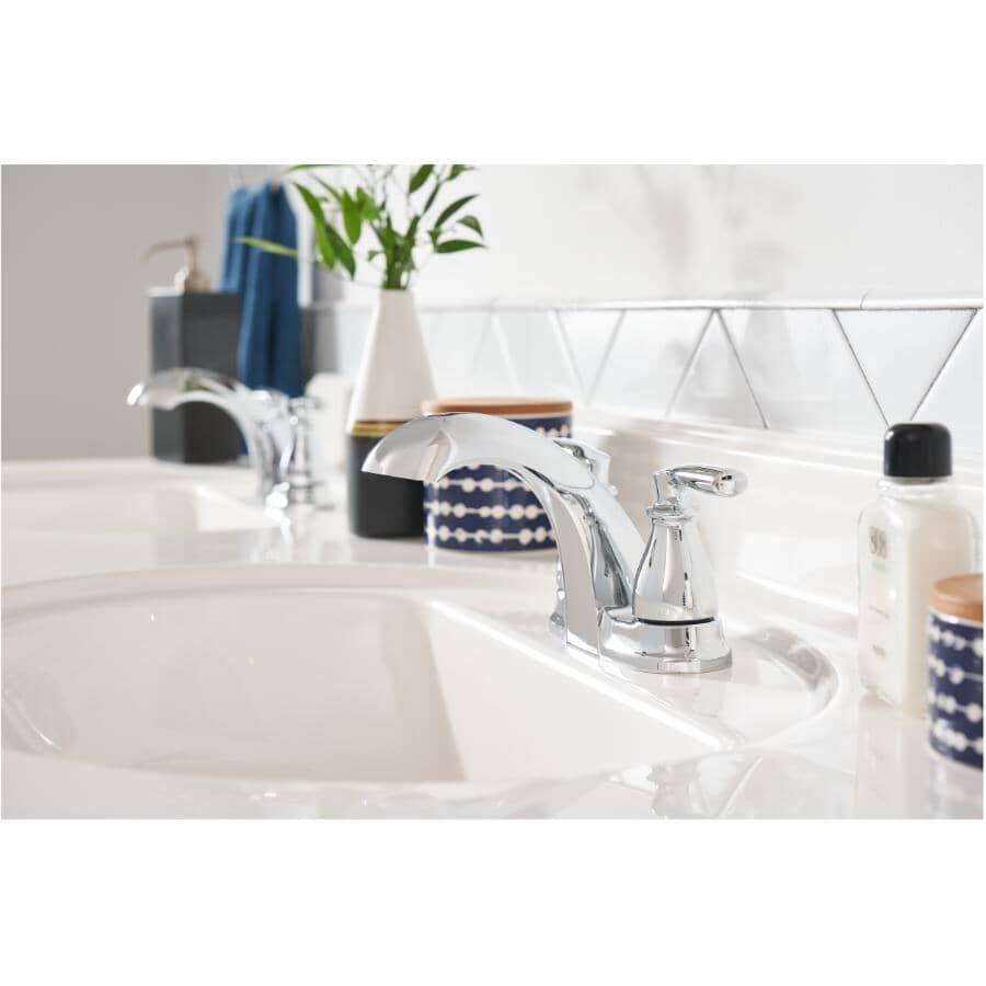 Hilliard 2 Handle Centerset Lavatory Faucet - with Low Arc Spout, Chrome
