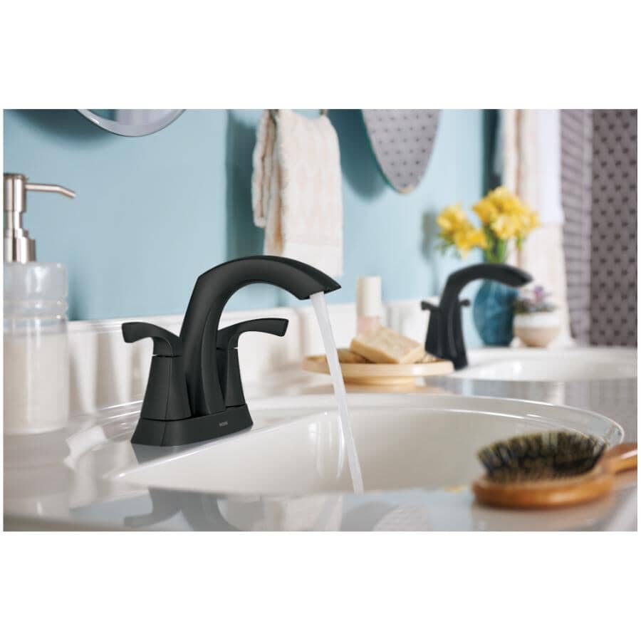 Lindor 2 Handle Centerset Lavatory Faucet - Matte Black