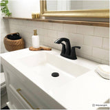 Lindor 2 Handle Centerset Lavatory Faucet - Matte Black