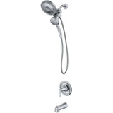 Mikah Single Handle Tub & Shower Faucet with Magnetix Combination Rainshower + Hand Shower - Chrome
