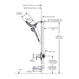 Mikah Single Handle Tub & Shower Faucet with Magnetix Combination Rainshower + Hand Shower - Chrome
