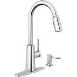Nori Single Handle Pull-Down Kitchen Faucet - with Soap Dispenser, Chrome
