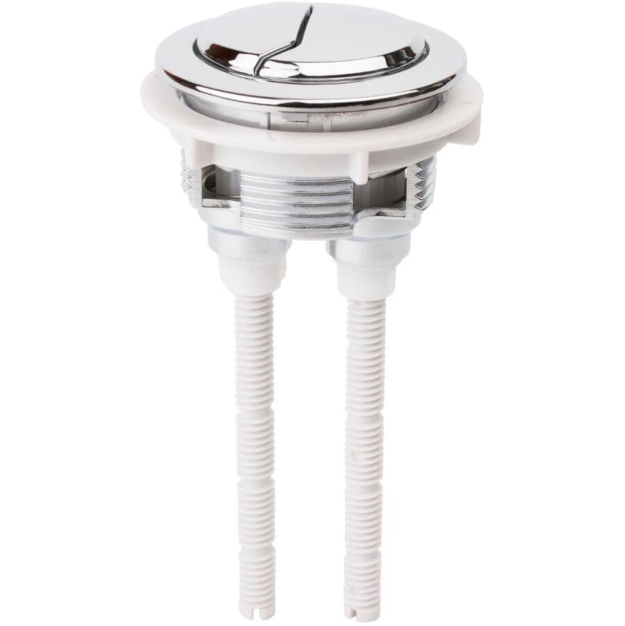 Push Button Top Mount Toilet Lever - Dual Flush, Chrome
