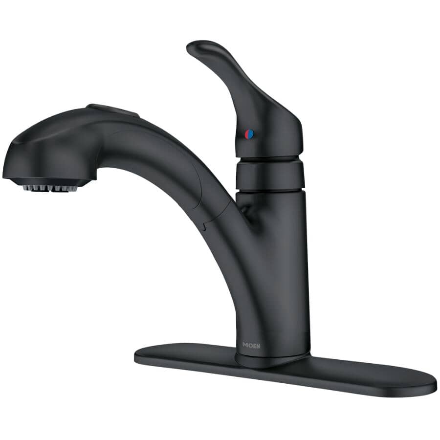 Renzo Single Handle Pull-Out Kitchen Faucet - Matte Black