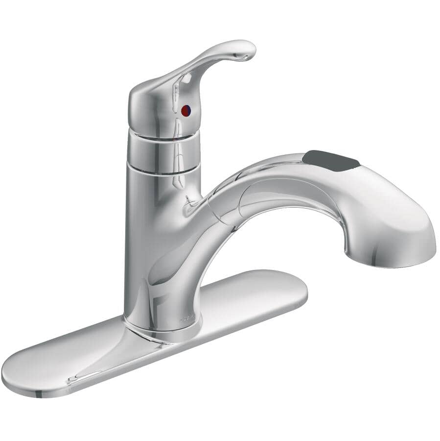 Renzo Single Handle Pull-Out Kitchen Faucet - Chrome