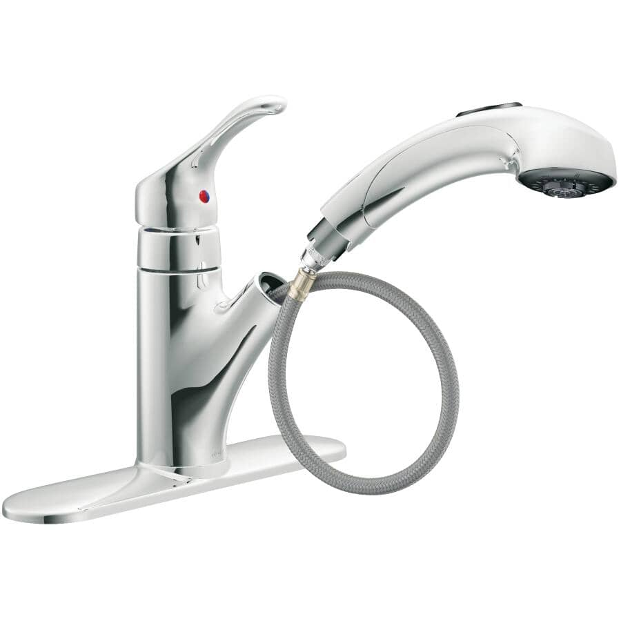 Renzo Single Handle Pull-Out Kitchen Faucet - Chrome