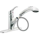 Renzo Single Handle Pull-Out Kitchen Faucet - Chrome