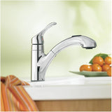 Renzo Single Handle Pull-Out Kitchen Faucet - Chrome