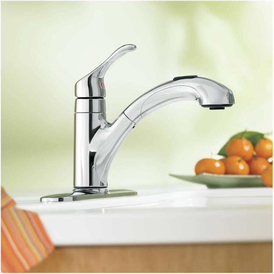 Renzo Single Handle Pull-Out Kitchen Faucet - Chrome