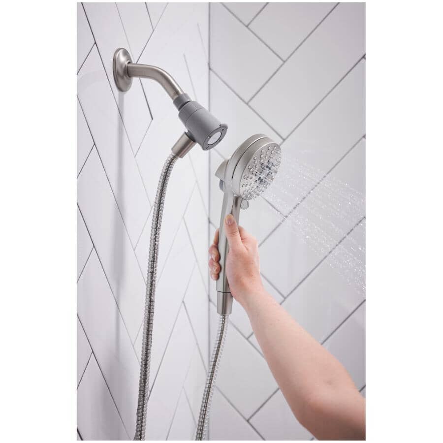 Tiffin Single Handle Pressure Balanced Tub & Shower Faucet - with Magnetix Hand Shower, Spot Resist Brushed Nickel