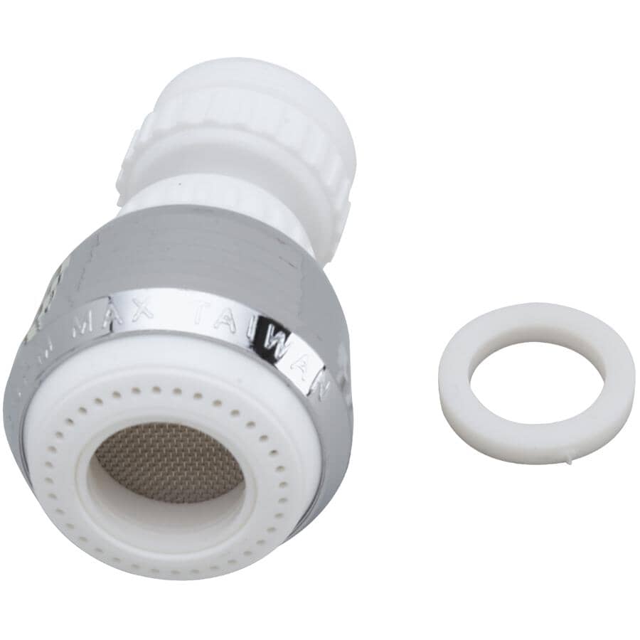 Universal 360 Degree Swivel Aerator - White & Chrome