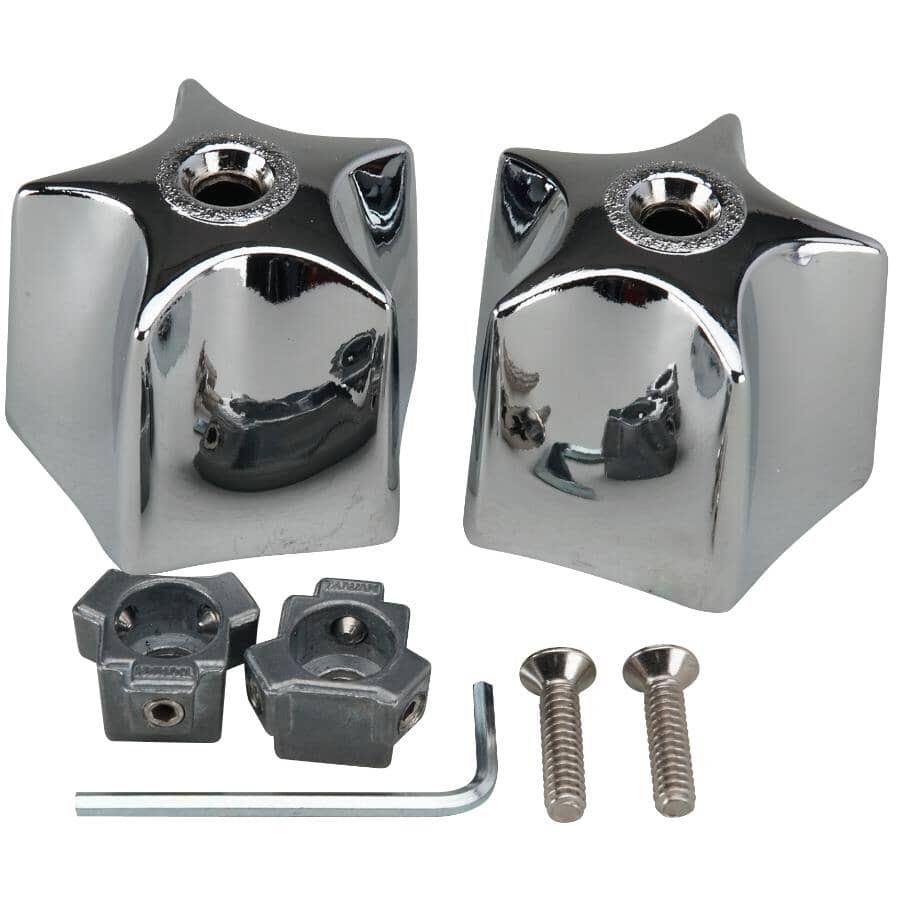 Universal Faucet Handles - Chrome, 2 Pack