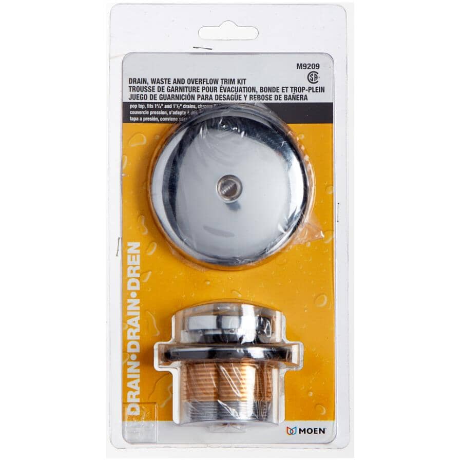 Waste & Overflow Trim Kit for Pop-Up Drain - Chrome