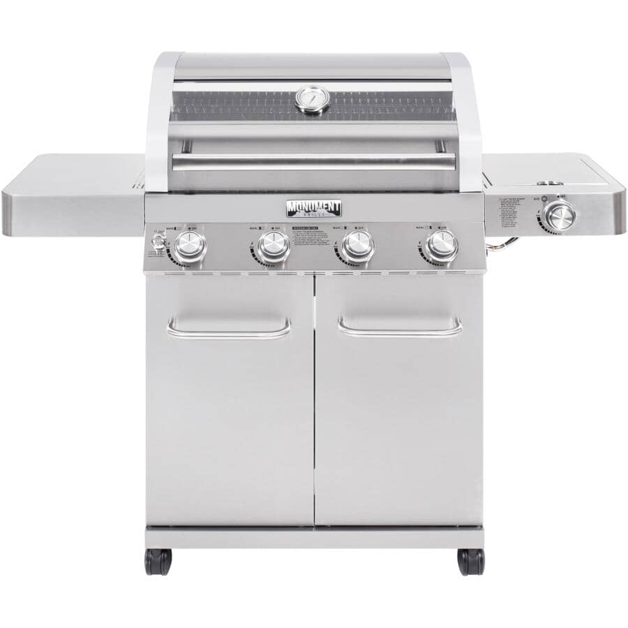 Clearview Stainless Steel Propane BBQ - 4 Burners + Side Burner
