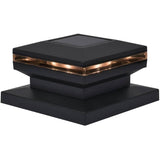 Low Profile Solar Plastic Post Cap - with Clear Glass, Black, 15 Lumens