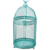 Metal Bird Cage Lantern - Blue, 15.75"