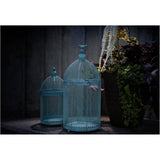 Metal Bird Cage Lantern - Blue, 15.75"