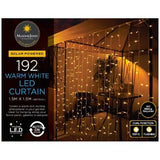Solar Curtain Light Set - 192 Warm White LED