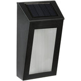 Solar Metal Wall Light with Bubble Glass Lens - 2 Pack