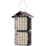 Four Cake Suet Buffet Bird Feeder with Weather Guard - Brown