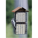 Four Cake Suet Buffet Bird Feeder with Weather Guard - Brown
