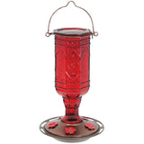 Red Jewel Glass Hummingbird Feeder - 20 oz Capacity