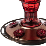 Red Jewel Glass Hummingbird Feeder - 20 oz Capacity
