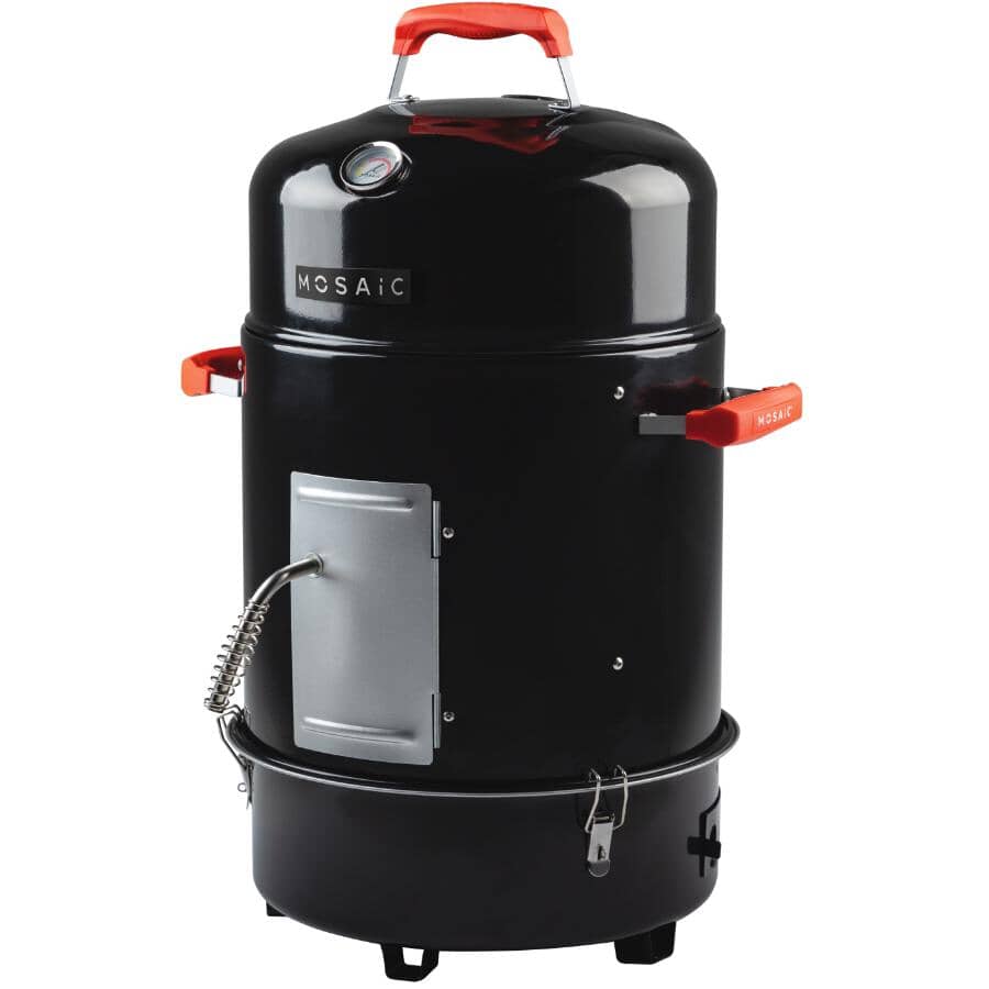 Compact Charcoal Bullet Smoker - Black, 376 sq. in.