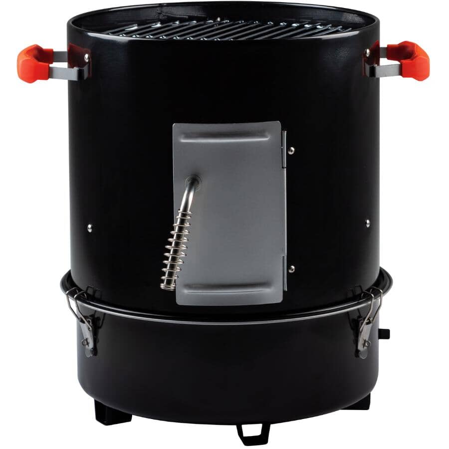 Compact Charcoal Bullet Smoker - Black, 376 sq. in.