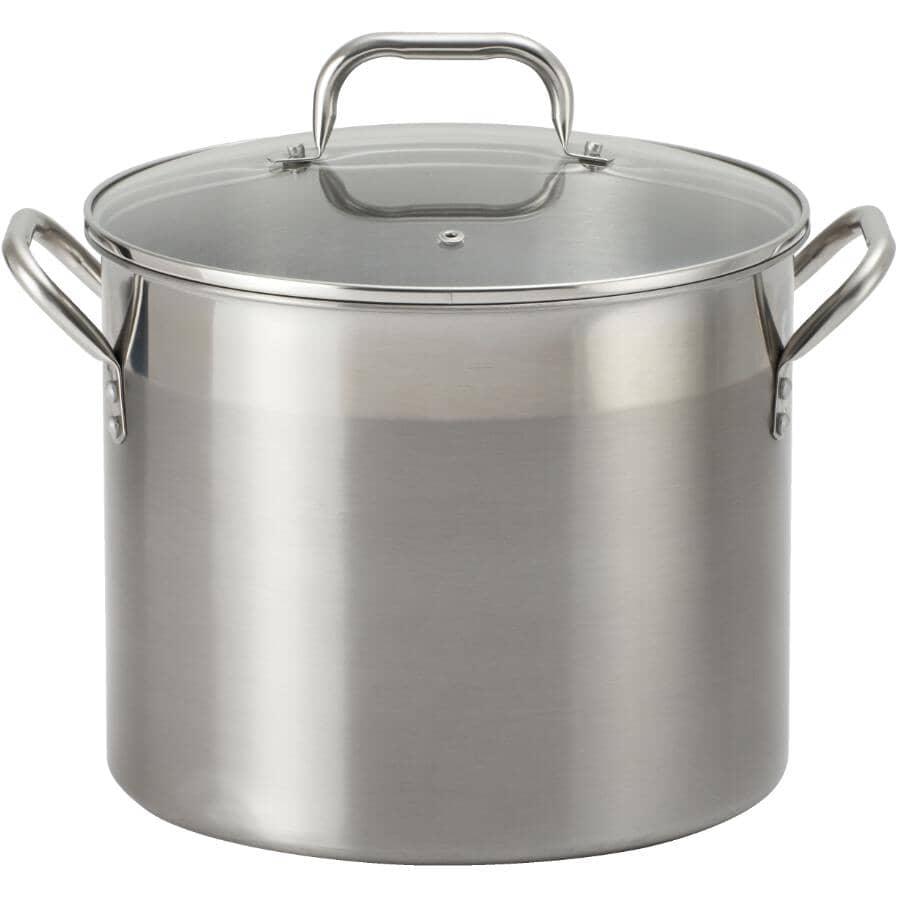 Stainless Steel Stockpot with Glass Lid - 16 Qt