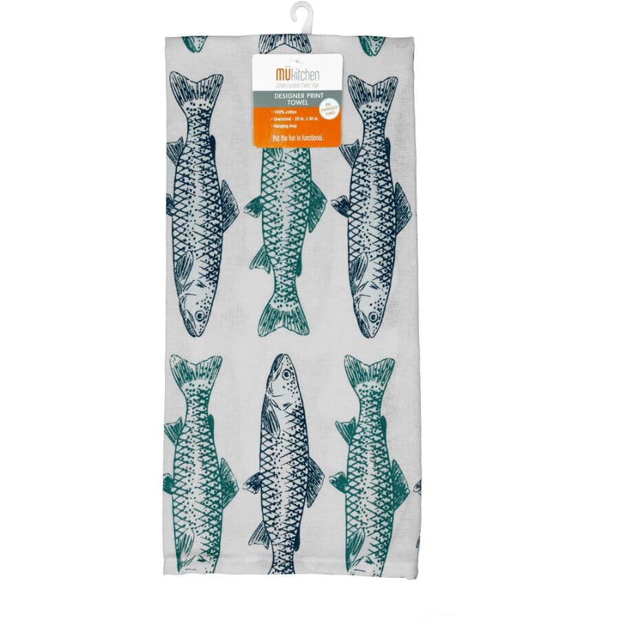 20" x 30" Cotton Tea Towel - Fish