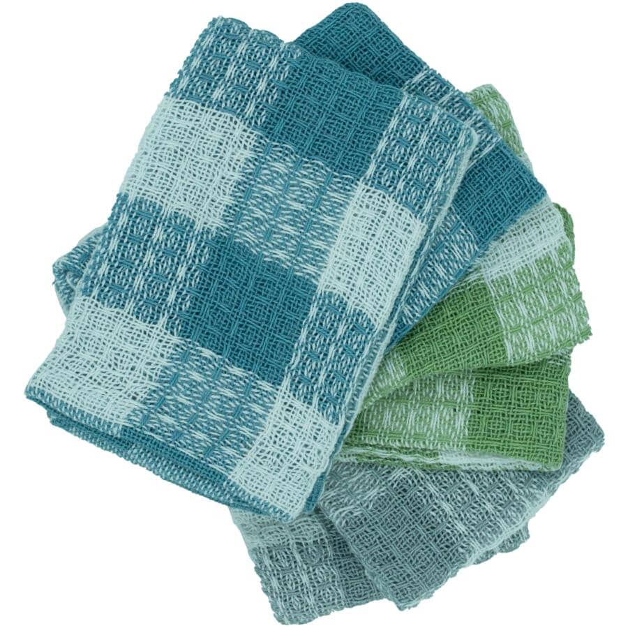 Cotton Dish Cloth - Assorted Colours, 12" x 12", 6 Pack