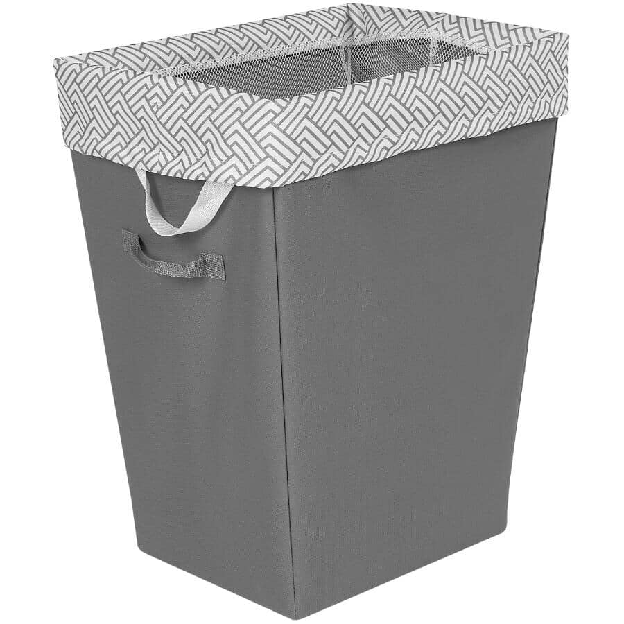 13" x 18" x 22" Grey Fabric Laundry Hamper