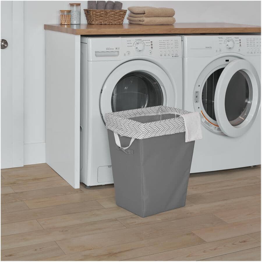 13" x 18" x 22" Grey Fabric Laundry Hamper