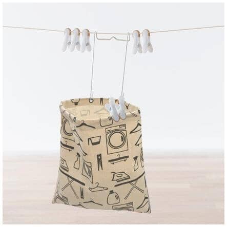 Hanging Canvas Clothespin Bag - 11" x 11.8"