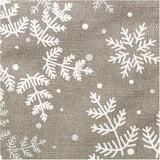20" Woven Snowflake Stocking - Taupe / White