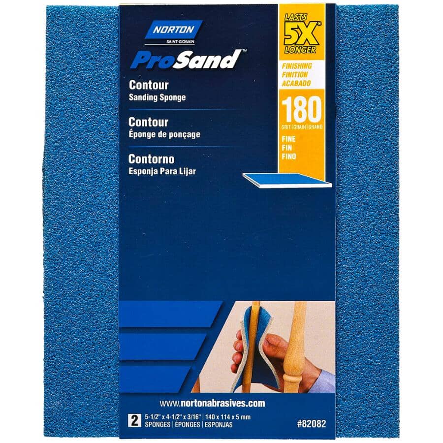 180 Grit Fine Contour Sanding Sponges - 2 Pack