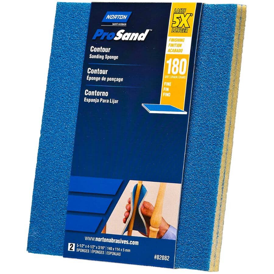 180 Grit Fine Contour Sanding Sponges - 2 Pack