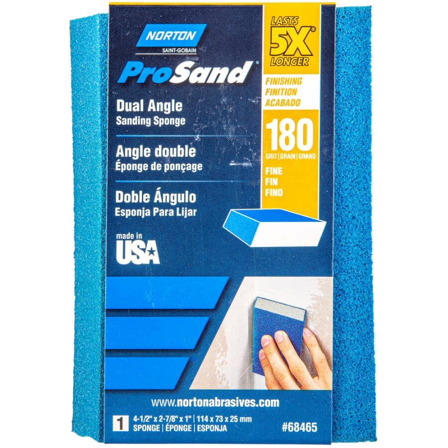 5X ProSand Dual Angle Sanding Sponge - 180G, 4-1/2" x 2-7/8" x 1"