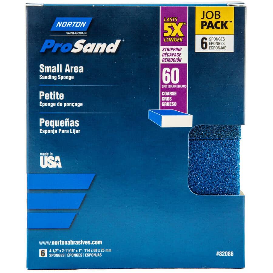 5X ProSand Small Area Sanding Sponge - Coarse, 60G, 6 Pack
