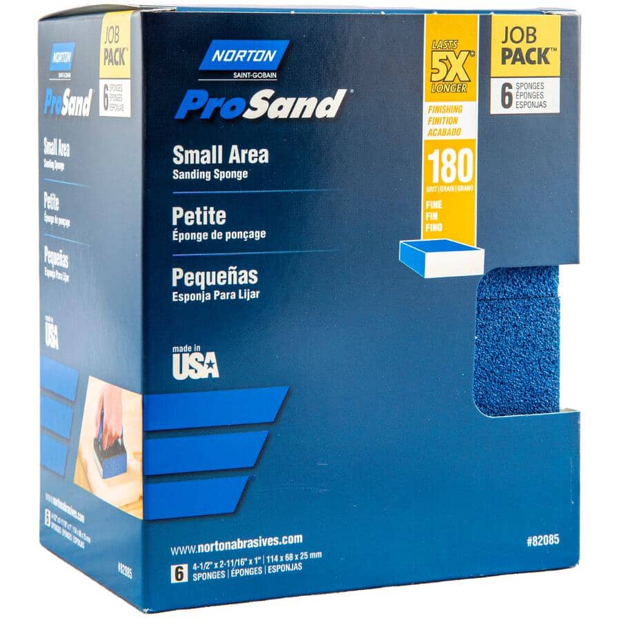 5X ProSand Small Area Sanding Sponge - Fine, 180G, 6 Pack