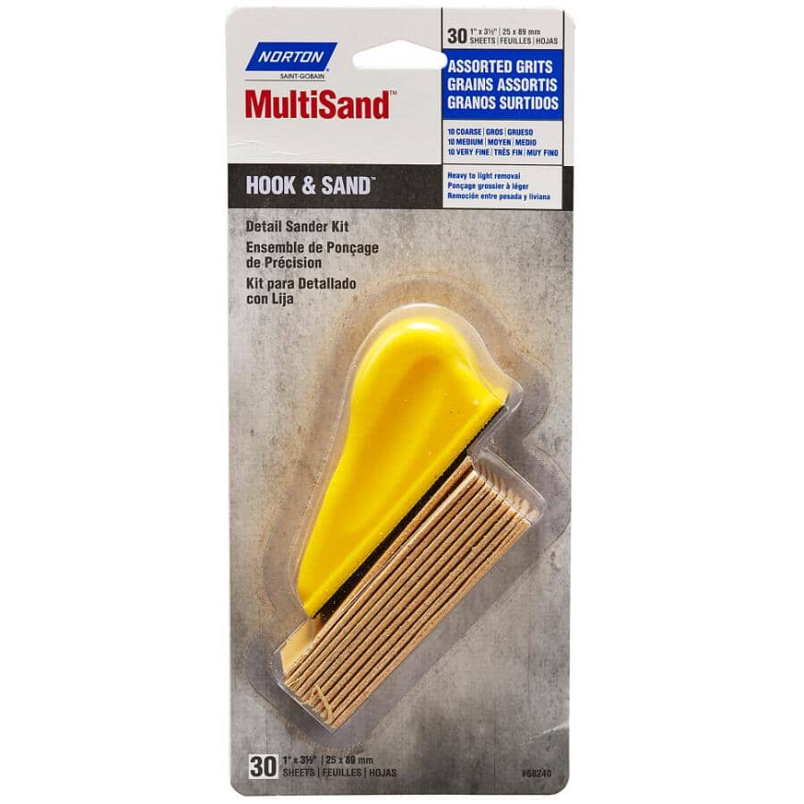 MultiSand Hook and Sand Detail Sander Kit - Assorted Grits, 30 Pack