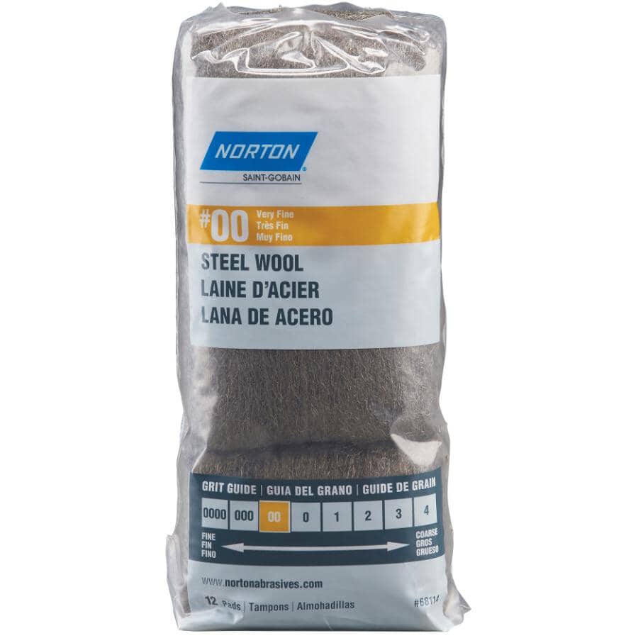 Steel Wool Pads - Very Fine #00, 12 Pack