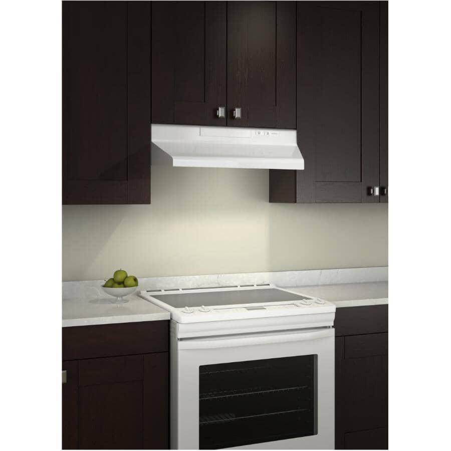 30" 210 Max CFM White Range Hood