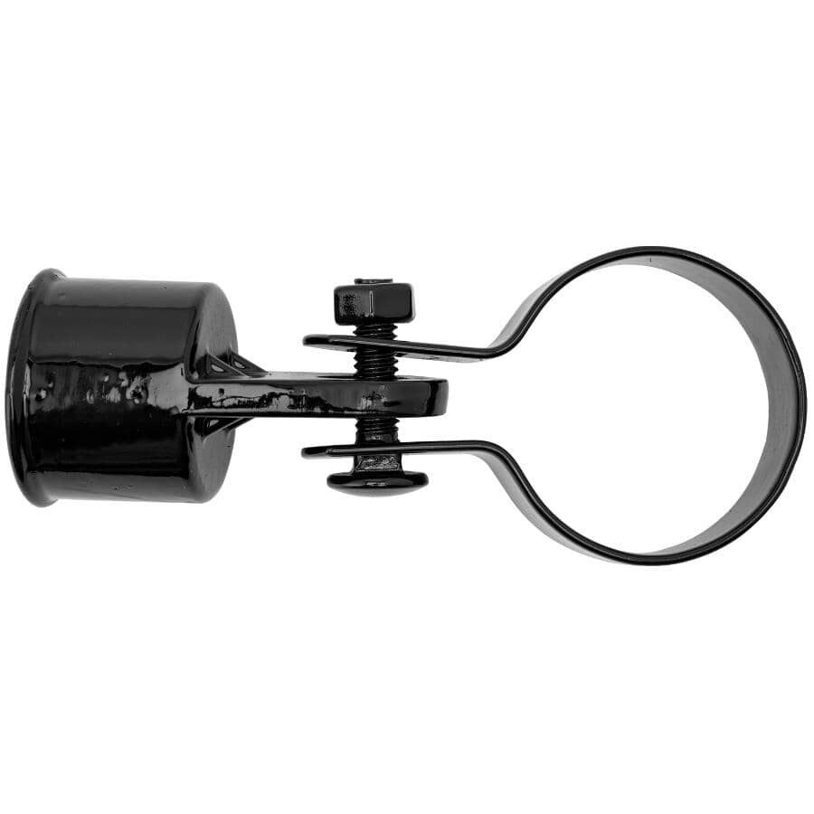 1-1/4" Black Link Rail End Assembly